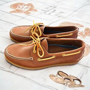 New Vintage Sperry Top-Sider Original Mens Size 9.5M Leather Boat Shoes Brown AO